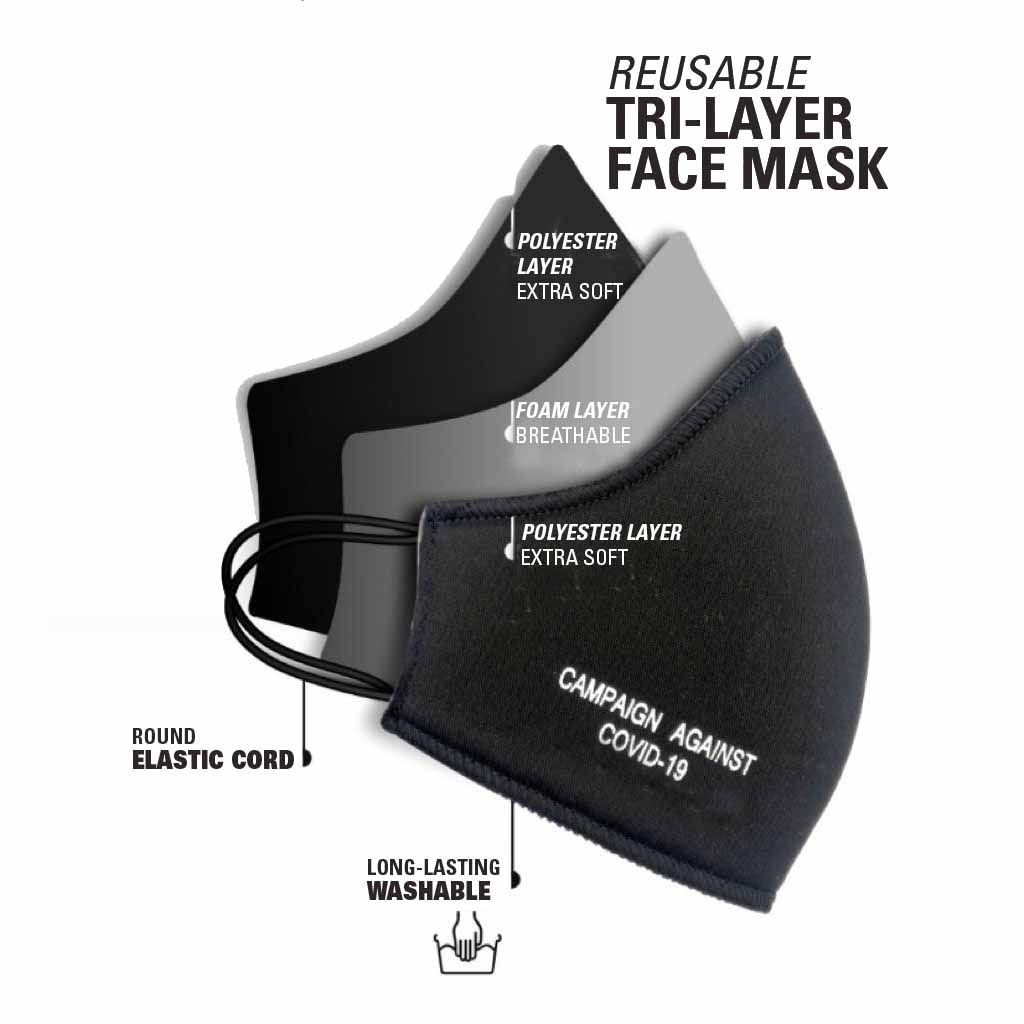 Masque lavable à trois couches Pro-Mask